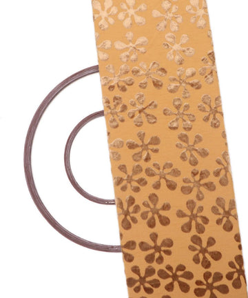 Sand Golden Colour Floral Pattern Brasso Velvet Fabric